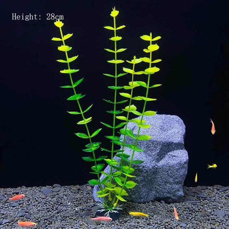 Plantes artificielles sous-marines en plastique pour Aquarium, faux arbuste aquatique, visualisation d'herbe verte, décoration de Simulation - Animaleriex