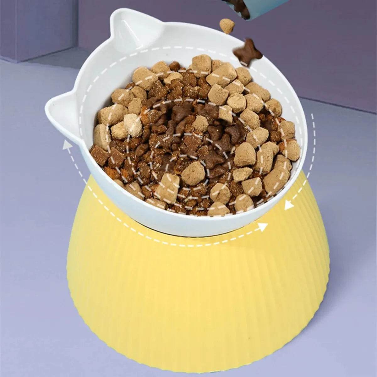 Bols surélevés pour chat avec support surélevé, 15 supports de protection du cou inclinés, bol distributeur d'eau et de nourriture pour animaux de compagnie, pour chats ou petits chiens, 1 pièce - Animaleriex