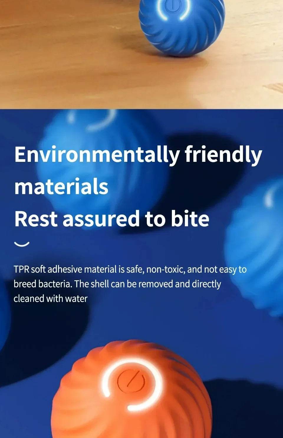 Balle électronique Interactive pour animaux de compagnie, jouet interactif pour chien, intelligent, mobile, saut par gravité, produits pour animaux de compagnie, Rechargeable - Animaleriex