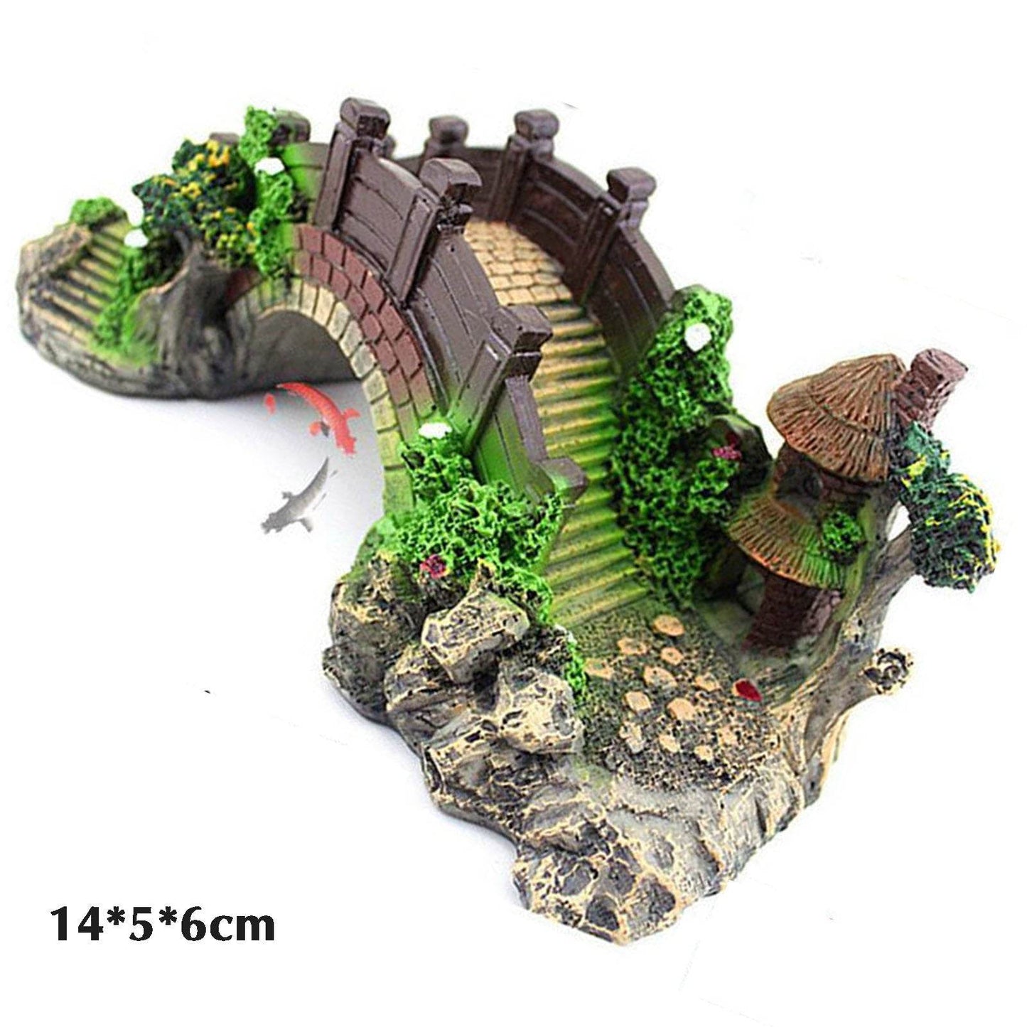 Pont artificiel en résine pour Aquarium, décoration de paysage, accessoires d'équipement d'aquarium, ornement de grotte, poissons aquatiques pour animaux de compagnie - Animaleriex