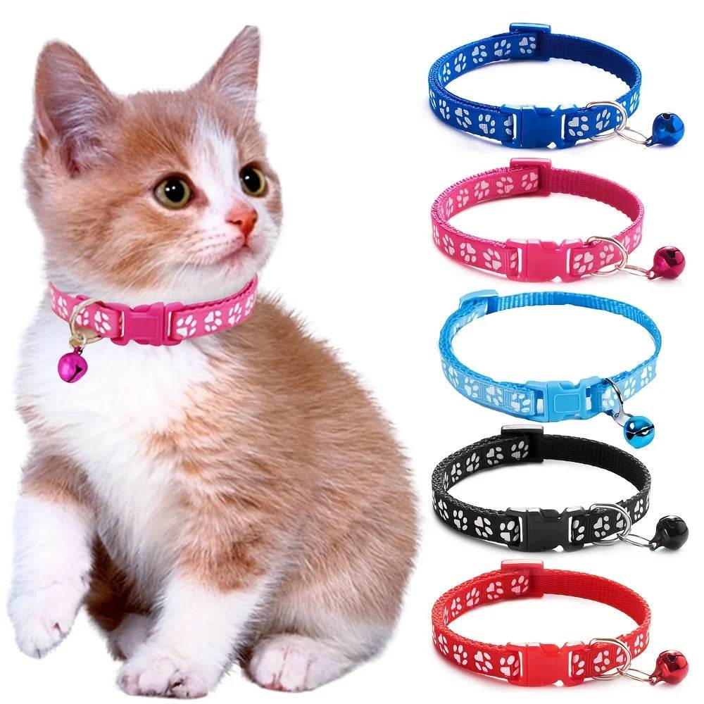 Collier pour animaux de compagnie à la mode, motif coloré, cloche mignonne, colliers réglables pour chats chaton, anneau DIY, accessoires pour animaux de compagnie - Animaleriex