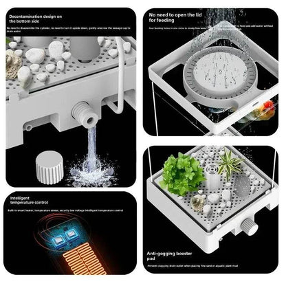 Smart betta dédié aquarium bureau mini petit écologique auto-circulation bureau aquarium aquarium aquarium - Animaleriex