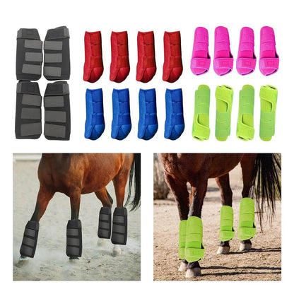 4x bottes de cheval, équipement de protection des jambes, ensemble d'enveloppements de jambes pour l'entraînement à l'équitation - Animaleriex