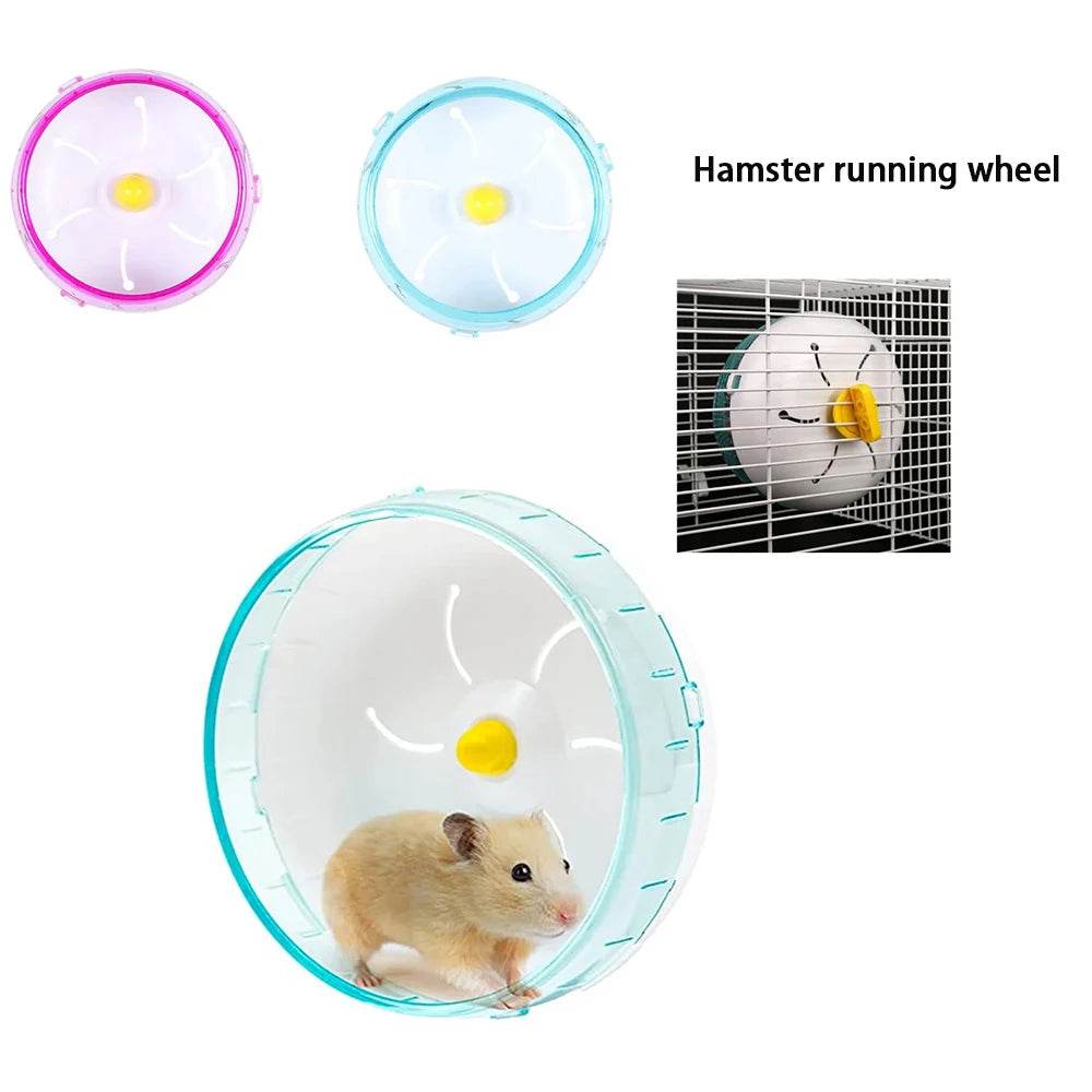 Hamster disque de course jouet Sport course silencieux Transparent petit animal de compagnie rotatif Jogging roue roue jouets animal de compagnie Hamster Cage fournitures - Animaleriex