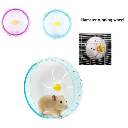 Hamster disque de course jouet Sport course silencieux Transparent petit animal de compagnie rotatif Jogging roue roue jouets animal de compagnie Hamster Cage fournitures - Animaleriex
