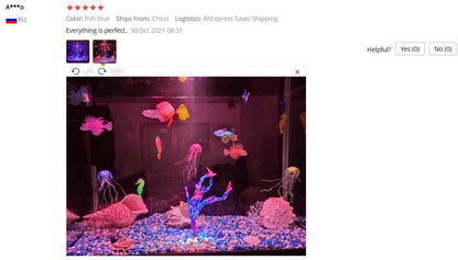 Aquarium artificiel lumineux, poisson-lion, paysage en Silicone, faux poisson flottant, lueur dans la nuit, ornement, décoration de la maison - Animaleriex