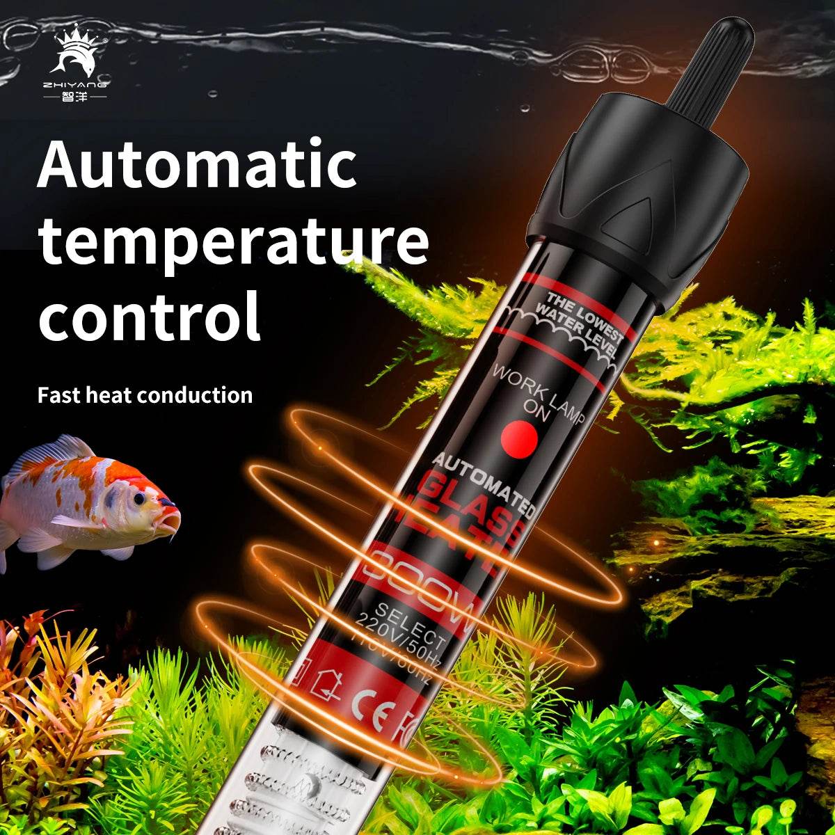 Tige chauffante à Thermostat à température réglable 110v-220v, 25W 50W 100W 200W 300W, Submersible pour Aquarium, réservoir de poissons, chaleur de l'eau - Animaleriex