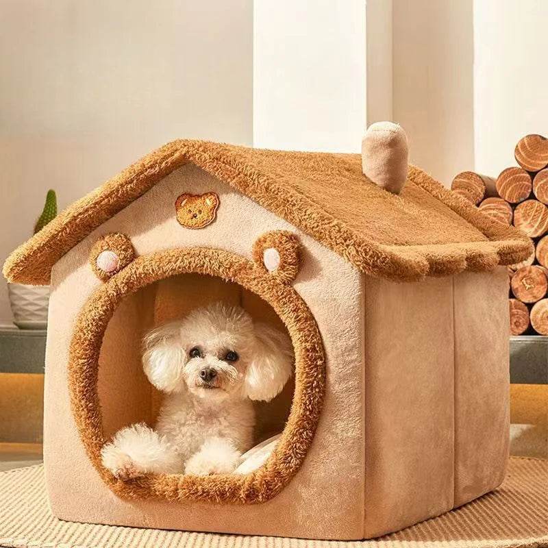 Niche d'intérieur lavable pour chat et chien, toutes saisons, coussin doux et amovible, niche pour animaux de petite et moyenne taille, fournitures durables pour animaux de compagnie - Animaleriex