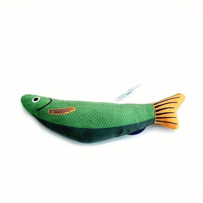 Jouet de Simulation 3D poisson herbe-aux-chats, jouet interactif en peluche pour chaton, morsure à mâcher, oreiller, fournitures pour animaux de compagnie - Animaleriex