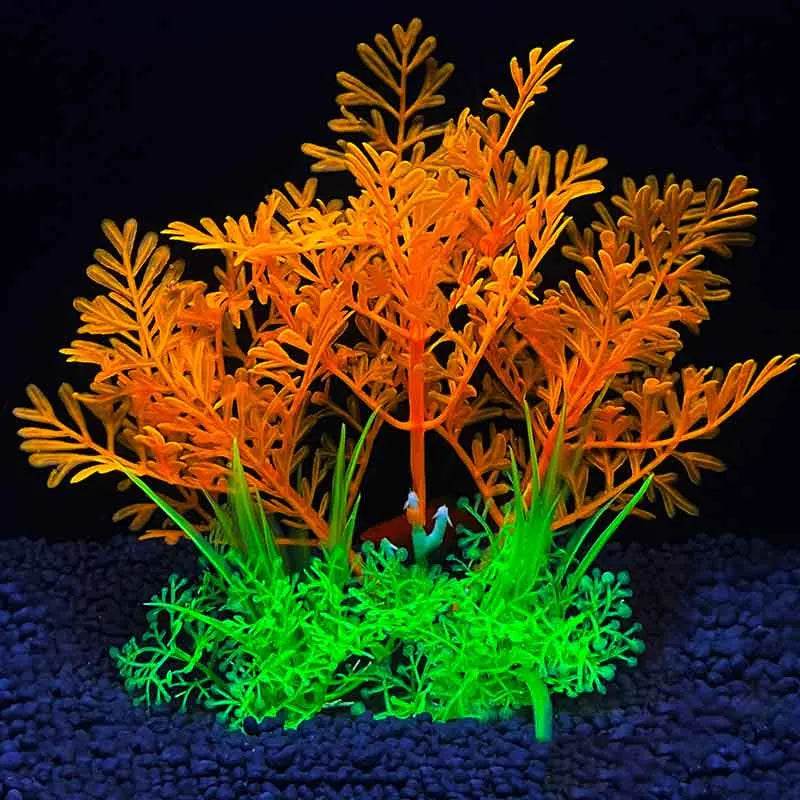 Plantes artificielles sous-marines en plastique pour Aquarium, faux arbuste aquatique, visualisation d'herbe verte, décoration de Simulation - Animaleriex