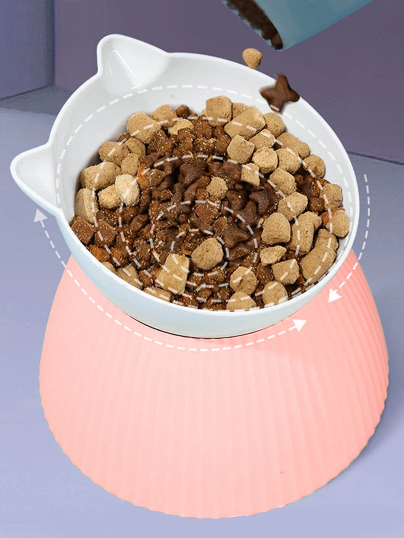 Bols surélevés pour chat avec support surélevé, 15 supports de protection du cou inclinés, bol distributeur d'eau et de nourriture pour animaux de compagnie, pour chats ou petits chiens, 1 pièce - Animaleriex