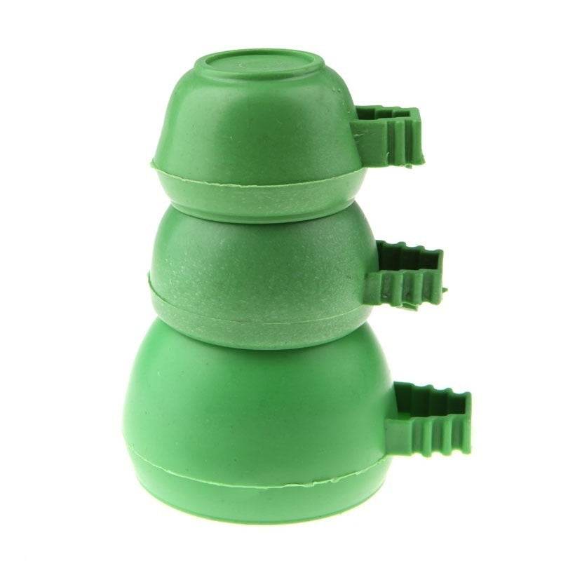 Mini bol d'eau et de nourriture en plastique vert pour perroquets, 3 pièces/ensemble, mangeoire en plastique pour oiseaux, Pigeons, Cage, tasse de sable, outil d'alimentation, accessoire - Animaleriex