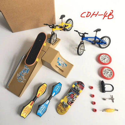 Mini trottinette à deux roues, 1 ensemble, jouets éducatifs pour enfants, trottinette à doigts, vélo, Skateboard, cadeau d'anniversaire pour garçons - Animaleriex