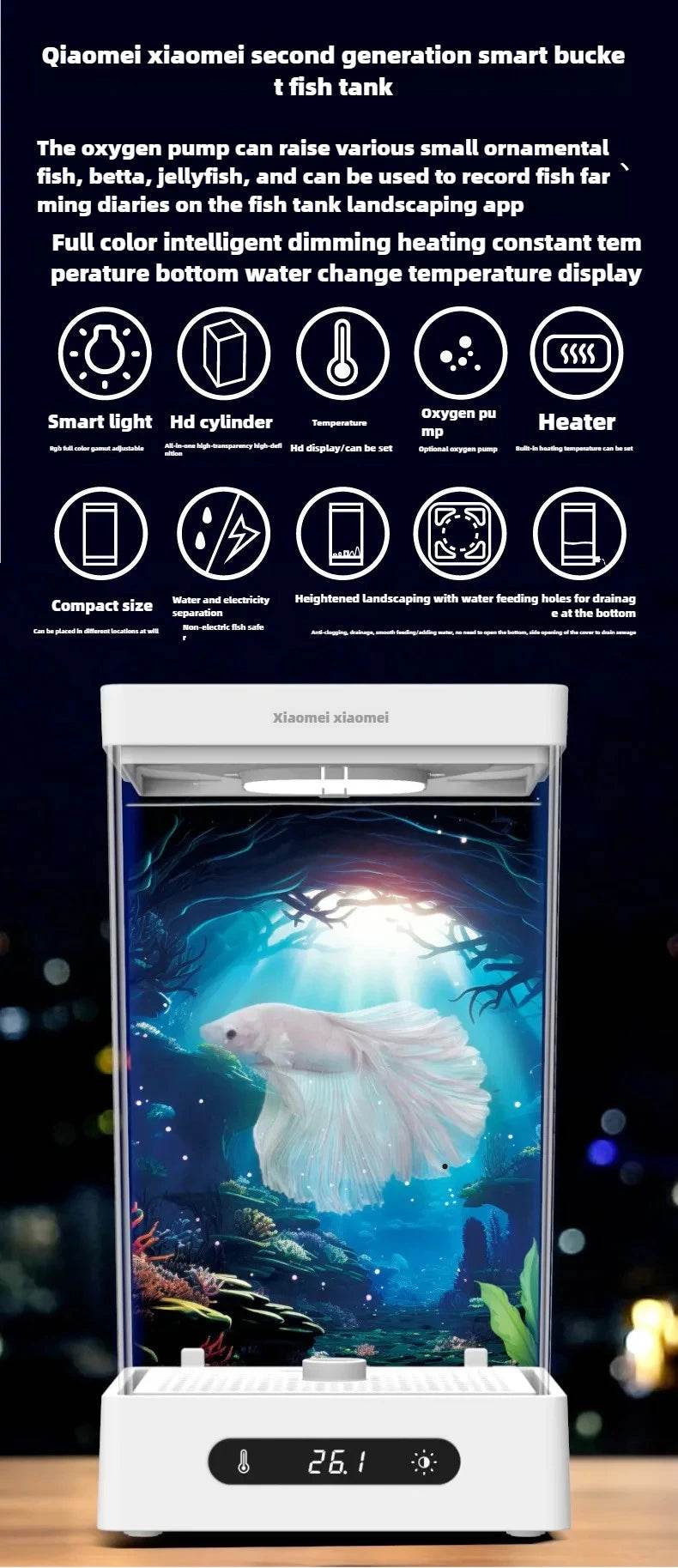 Smart betta dédié aquarium bureau mini petit écologique auto-circulation bureau aquarium aquarium aquarium - Animaleriex