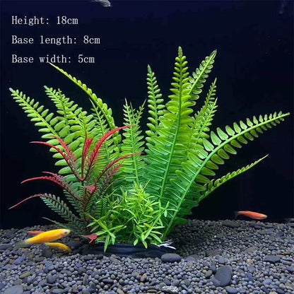 Plantes artificielles sous-marines en plastique pour Aquarium, faux arbuste aquatique, visualisation d'herbe verte, décoration de Simulation - Animaleriex