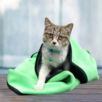 Serviette de bain absorbante pour animaux de compagnie, à séchage rapide, pour chiens et chats, en Fiber douce et non pelucheuse, couverture pour animaux de compagnie, fournitures pour animaux de compagnie - Animaleriex