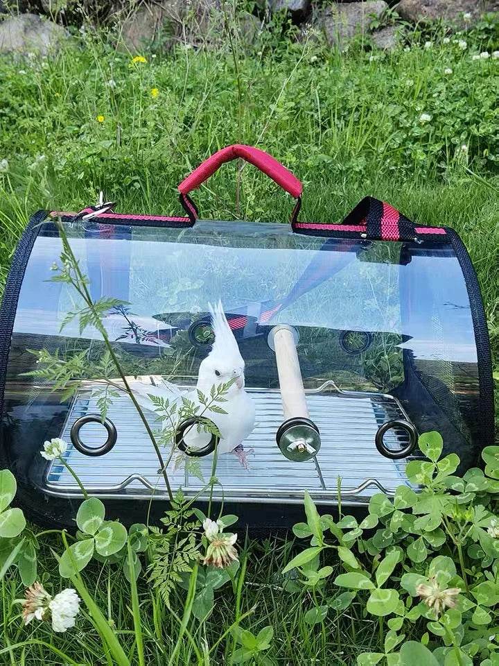 Cage de Transport pour oiseaux, transporteur de voyage avec perche, espace respirant, sac à dos de sortie pour perroquet, sac multifonctionnel pour oiseaux en plein air - Animaleriex