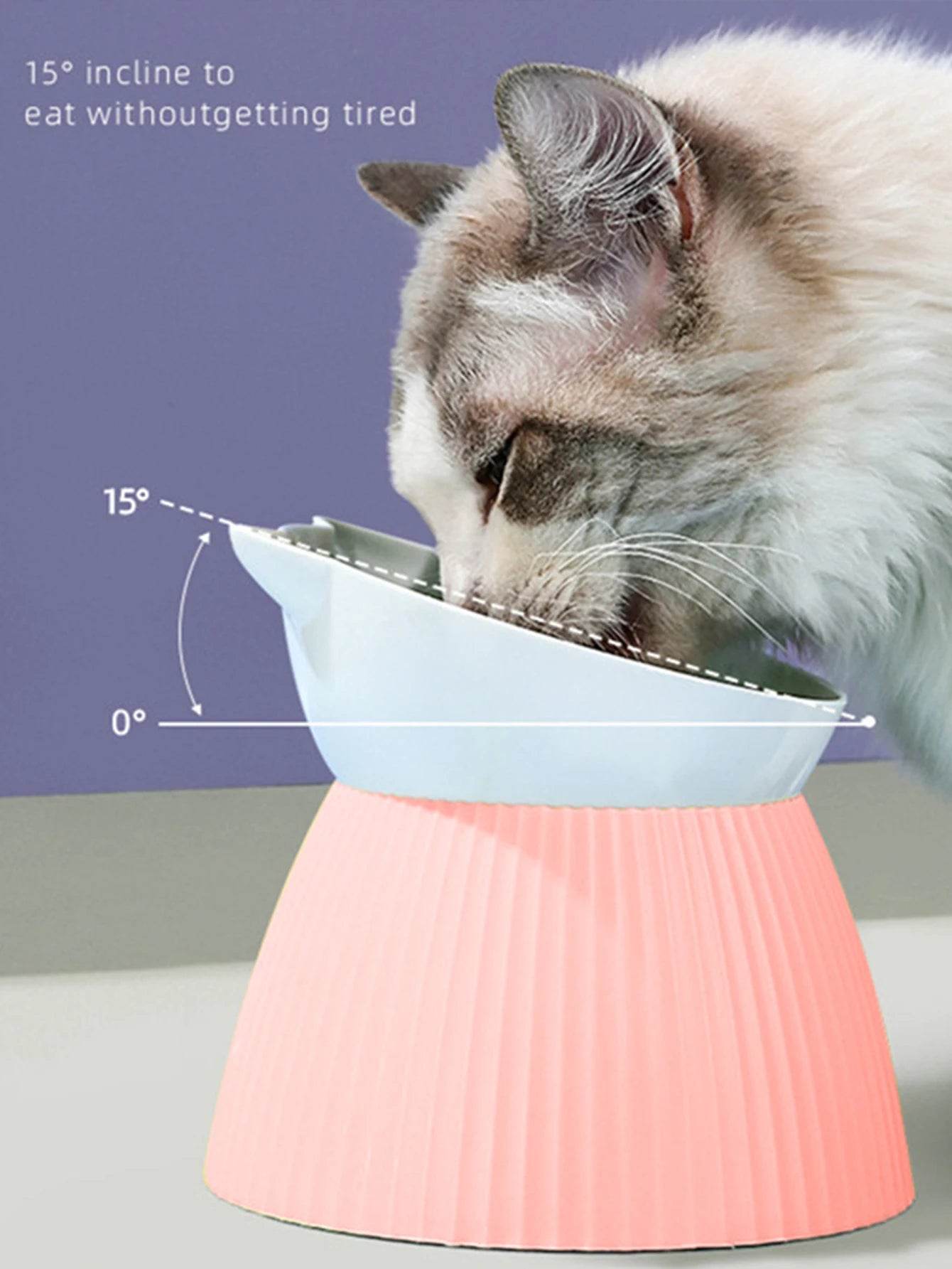 Bols surélevés pour chat avec support surélevé, 15 supports de protection du cou inclinés, bol distributeur d'eau et de nourriture pour animaux de compagnie, pour chats ou petits chiens, 1 pièce - Animaleriex