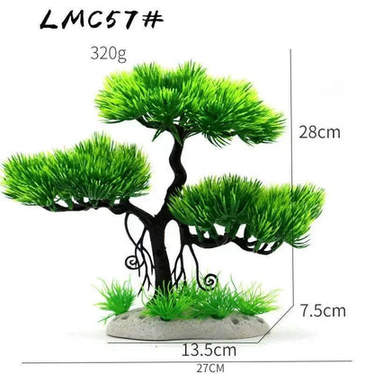 Ornements d'aquarium, plantes de Simulation, décorations d'aménagement paysager d'aquarium, plantes d'eau en plastique, fleurs, arbres, roches, accessoires - Animaleriex