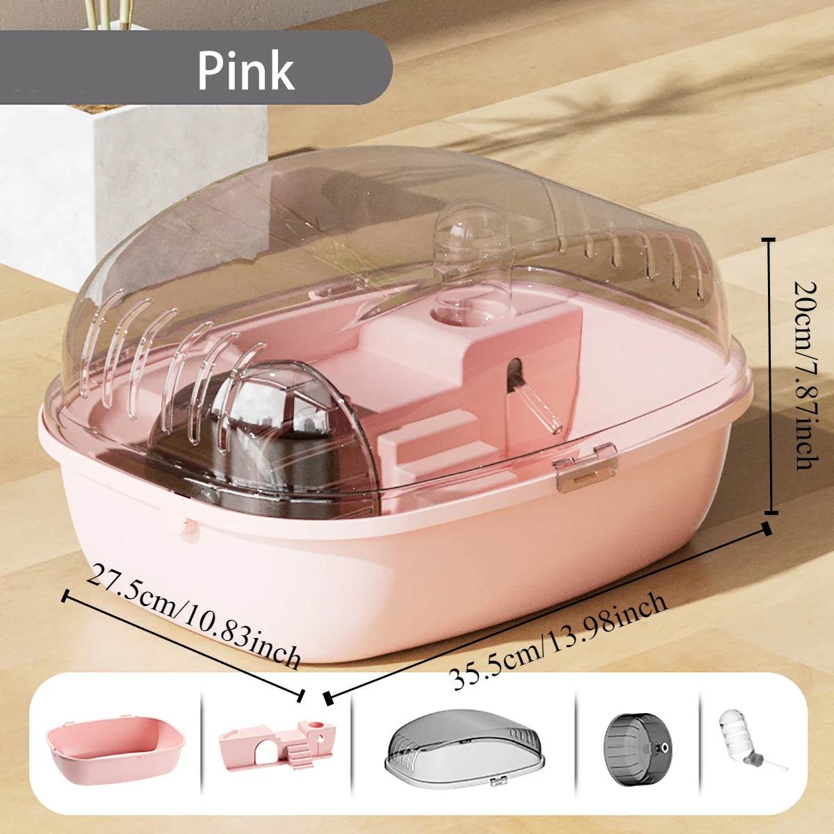 Grande Cage de Hamster avec Ventilation ouvrable, maison transparente pour habitat de Hamster, lapin, gerbilles, hérisson, souris, petits animaux - Animaleriex