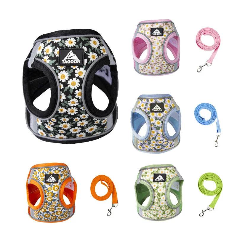 Harnais et laisse en maille de Nylon pour chat, respirant, pour chaton, petit chien, chiot, bouledogue français, Chihuahua, carlin - Animaleriex