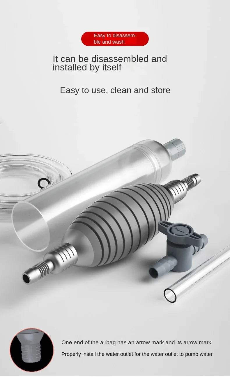 Siphon d'aquarium aspirateur réservoir de poisson changeur d'eau manuel changeur d'eau semi-automatique pompe d'aquarium outils de nettoyage - Animaleriex