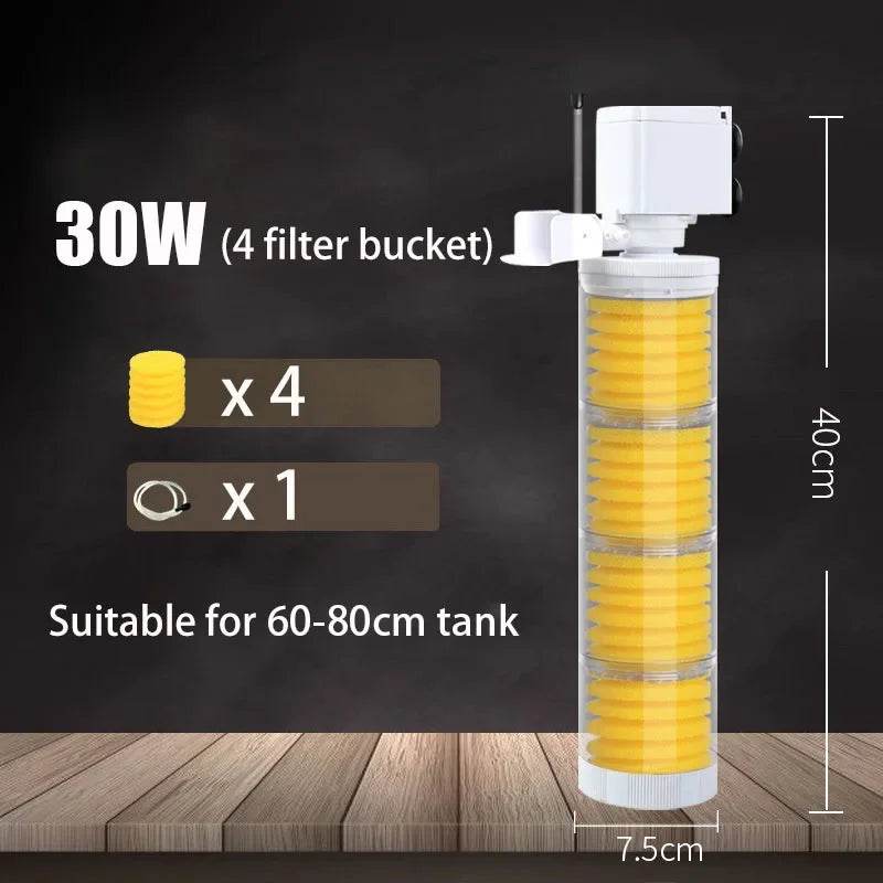 Filtre silencieux 220V 50Hz pour Aquarium, tortue, poisson, pompe à eau Submersible, Bio éponge, écumoire, fabricant de vagues, accessoires de filtres - Animaleriex