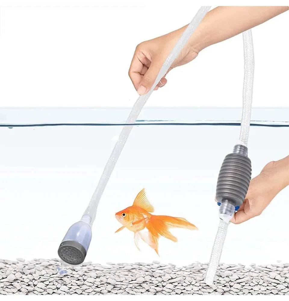 Siphon à changement d'eau pour Aquarium gris de qualité supérieure, tuyau mètre Flexible | Nettoyeur de gravier facile à utiliser - Animaleriex