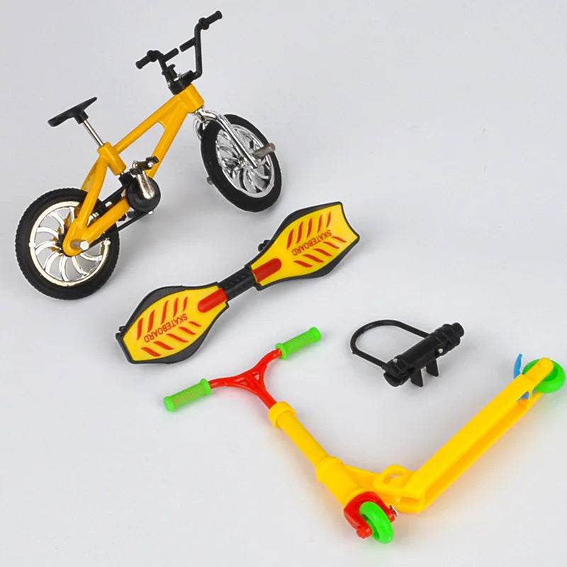 Mini trottinette à deux roues, 1 ensemble, jouets éducatifs pour enfants, trottinette à doigts, vélo, Skateboard, cadeau d'anniversaire pour garçons - Animaleriex