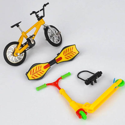 Mini trottinette à deux roues, 1 ensemble, jouets éducatifs pour enfants, trottinette à doigts, vélo, Skateboard, cadeau d'anniversaire pour garçons - Animaleriex