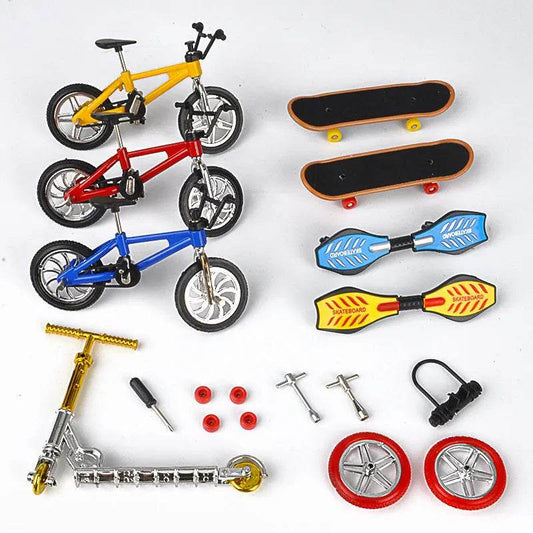 Mini trottinette à deux roues, 1 ensemble, jouets éducatifs pour enfants, trottinette à doigts, vélo, Skateboard, cadeau d'anniversaire pour garçons - Animaleriex