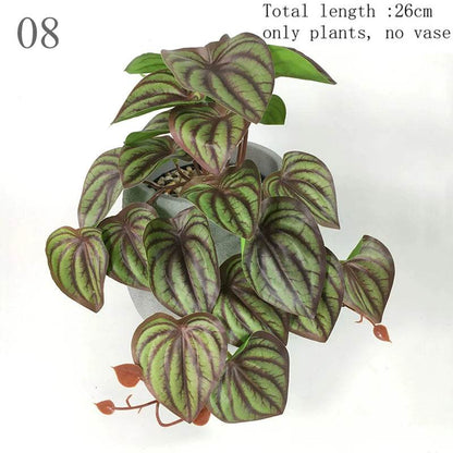 Plante de Terrarium artificielle pour amphibiens de reptiles, pour réservoir, décorations d'habitat pour animaux de compagnie, feuilles tropicales réalistes, feuille en plastique, rotin - Animaleriex