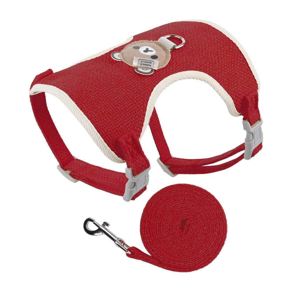 Ensemble de laisse de harnais pour animaux de compagnie, mignon, pour petits chiens de taille moyenne, chat, laisse de marche, Chihuahua, lapin, gilet, harnais, collier de caniche, accessoires pour chiens - Animaleriex