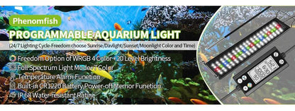 Lumière d'aquarium Programmable avec moniteur LCD et thermomètre pour plantes aquatiques, fonction mémoire, lampe LED à Cycle 24/7 - Animaleriex
