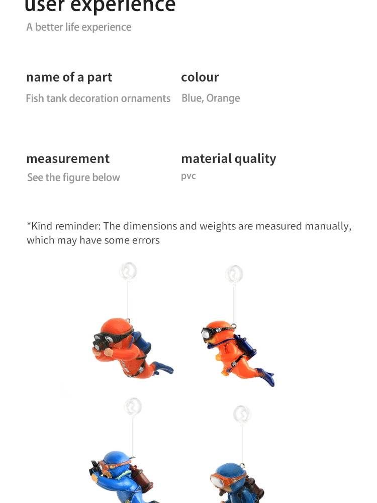 Ornement d'aquarium de plongée flottant – Décoration de plongeur sous-marin réaliste pour aquarium, ajoute du plaisir et du style à votre configuration aquatique. - Animaleriex