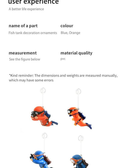 Ornement d'aquarium de plongée flottant – Décoration de plongeur sous-marin réaliste pour aquarium, ajoute du plaisir et du style à votre configuration aquatique. - Animaleriex