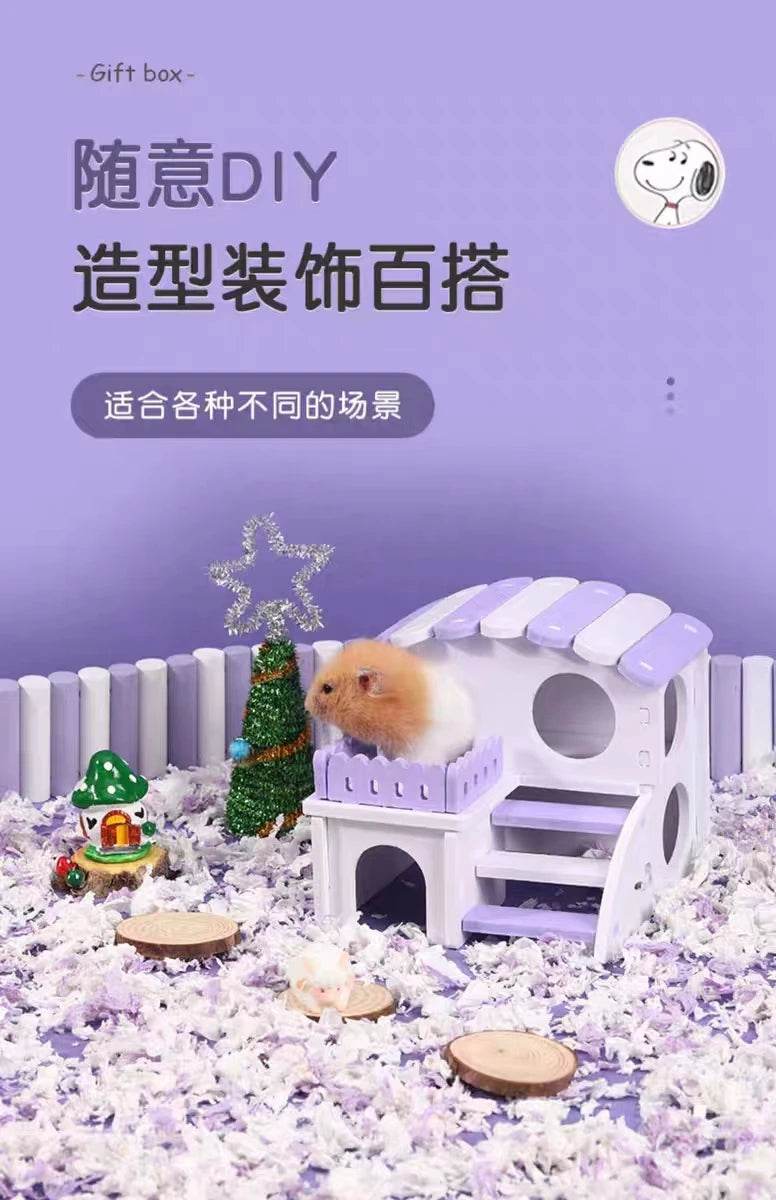 Jouet coulissant pour Hamster assemblé, cochon d'inde, ours doré, nid de maison de Hamster respirant et amusant, Chinchillas, jouet d'exercice pour Hamster, accessoire - Animaleriex