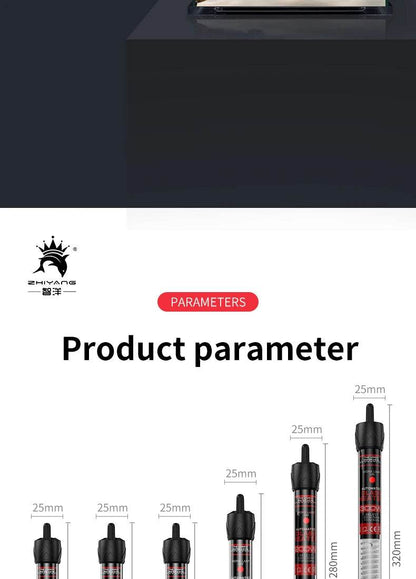 Tige chauffante à Thermostat à température réglable 110v-220v, 25W 50W 100W 200W 300W, Submersible pour Aquarium, réservoir de poissons, chaleur de l'eau - Animaleriex