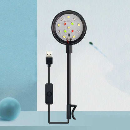 Lumière d'aquarium avec adaptateur LED à clipser, petite lumière USB à spectre complet, éclairage rotatif à 360 ° - Animaleriex