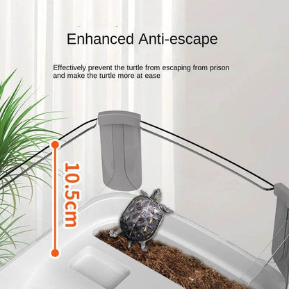 Réservoir de tortues en plastique transparent, avec zones pour la reproduction, l'alimentation, la natation, l'enclos intérieur, Cage pour tortues d'eau, habitat pour reptiles - Animaleriex