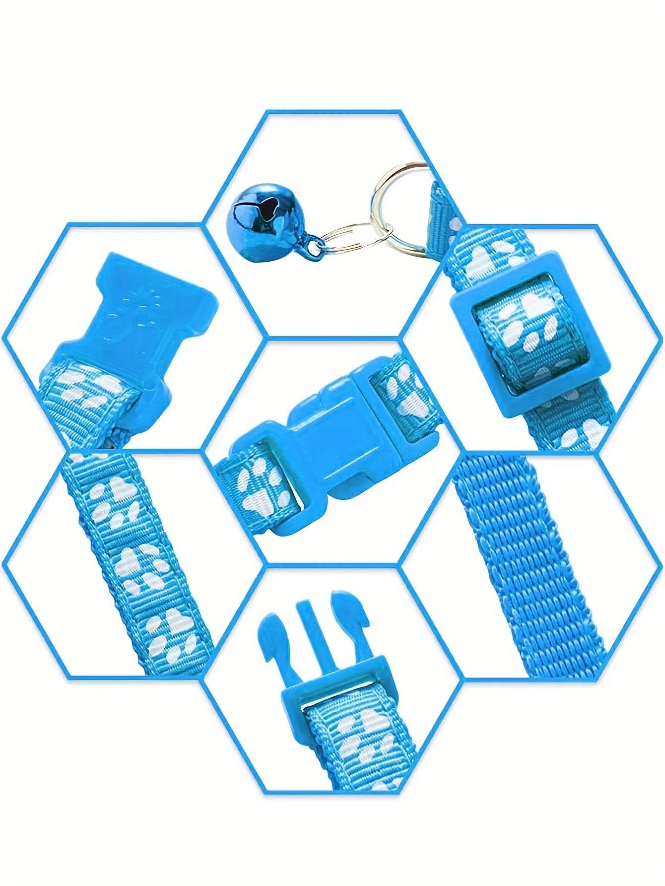 Collier pour animaux de compagnie à la mode, motif coloré, cloche mignonne, colliers réglables pour chats chaton, anneau DIY, accessoires pour animaux de compagnie - Animaleriex