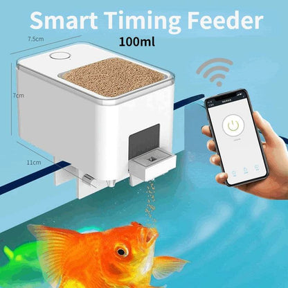 Alimentation automatique pour Aquarium, synchronisation/Wifi, sans fil, application pour téléphone Intelligent, haut-parleur Intelligent, télécommande vocale, alimentation des poissons - Animaleriex