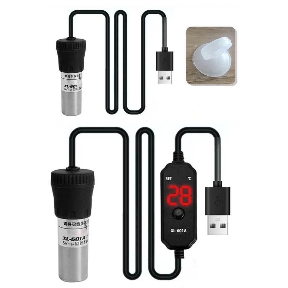 Chauffage d'aquarium réglable submersible 20 W/25 W avec affichage numérique, contrôleur de température externe 18-34 °C USB Mini - Animaleriex