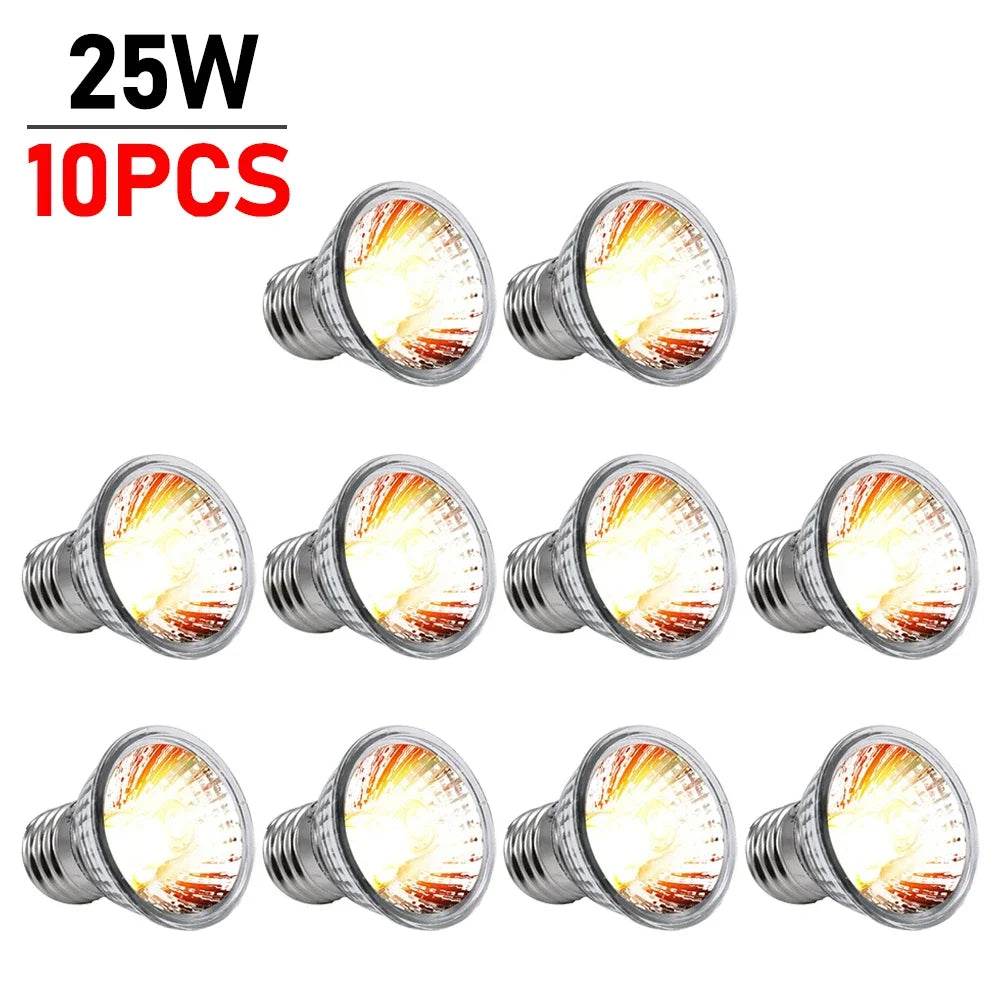1-10 pièces 25/50/75W UVA + UVB lampe Reptile ampoule tortue se prélasser UV ampoules lumière chauffante spectre complet lampe solaire pour amphibiens - Animaleriex