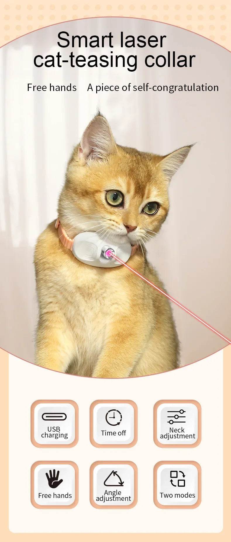 Collier de chat Laser taquin chat électrique USB chargement chaton automatique chats jouet intelligent Laser taquin chat jouet interactif 고양이 장난감 - Animaleriex