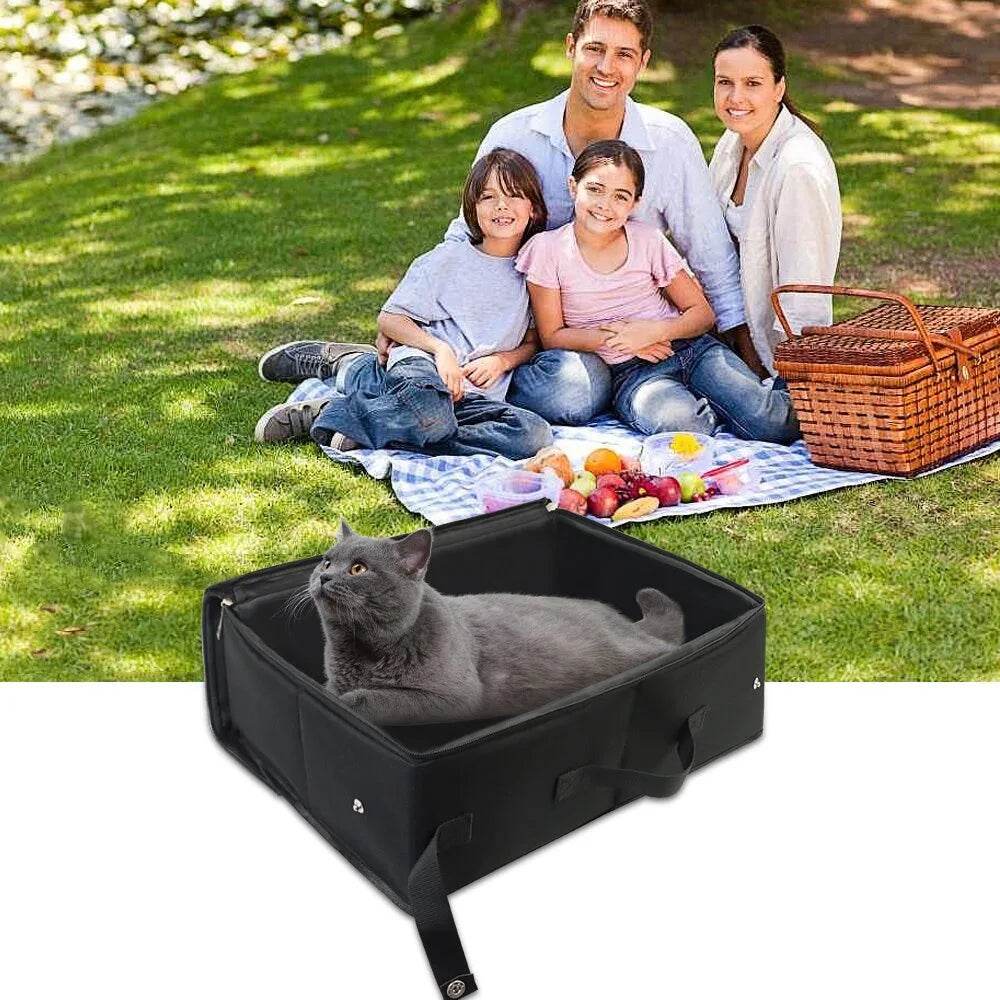 Bac à litière pliable Portable de voyage pour animaux de compagnie, plateau de toilette pour chien, pot à litière pliable pour chat, étanche, extérieur, pliable - Animaleriex