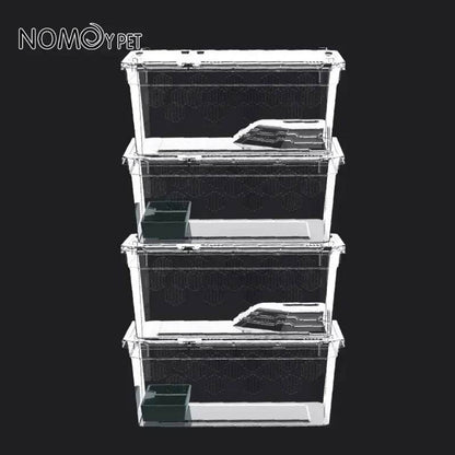 Cage d'élevage de reptiles en plastique transparent, vivariums avec balcon, fournitures de lézard, bivarium pour insectes, araignées, tortues - Animaleriex