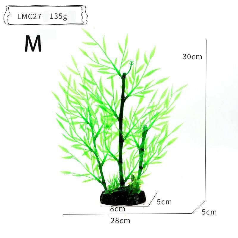 Ornements d'aquarium, plantes de Simulation, décorations d'aménagement paysager d'aquarium, plantes d'eau en plastique, fleurs, arbres, roches, accessoires - Animaleriex