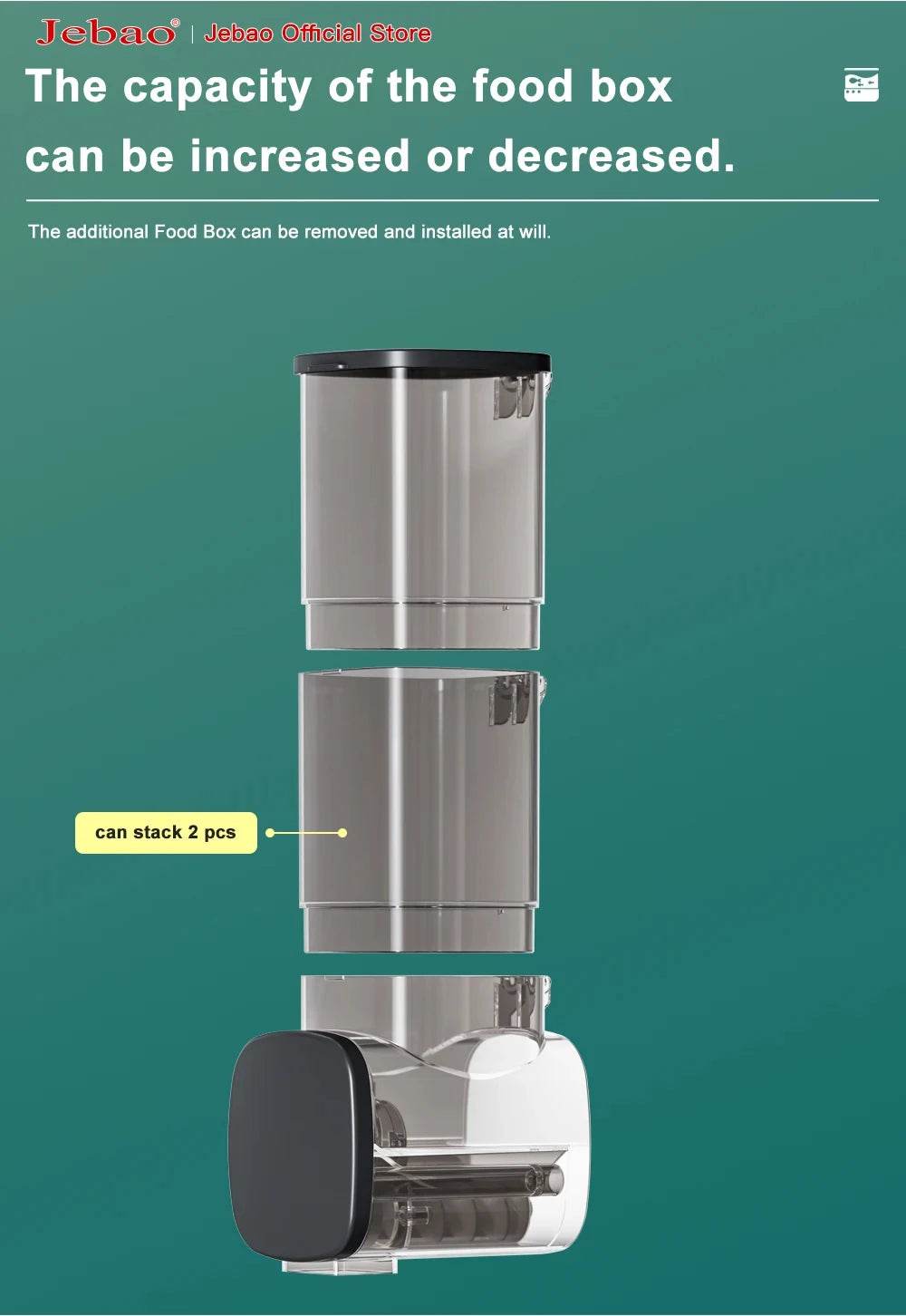 Jebao Jecod nouveau chargeur de réservoir de poissons d'aquarium mangeoire automatique intelligente synchronisation numérique Wifi télécommande sans fil alimentation des poissons - Animaleriex