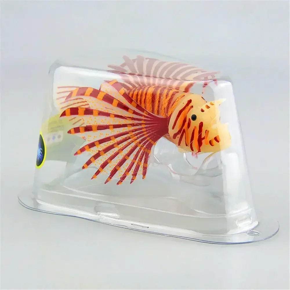 Aquarium artificiel lumineux, poisson-lion, paysage en Silicone, faux poisson flottant, lueur dans la nuit, ornement, décoration de la maison - Animaleriex